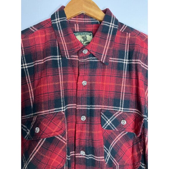 Field and Stream Men's XL Red Plaid Flannel Button Up Long Sleeve Shirt 100 Perc - Picture 3 of 7